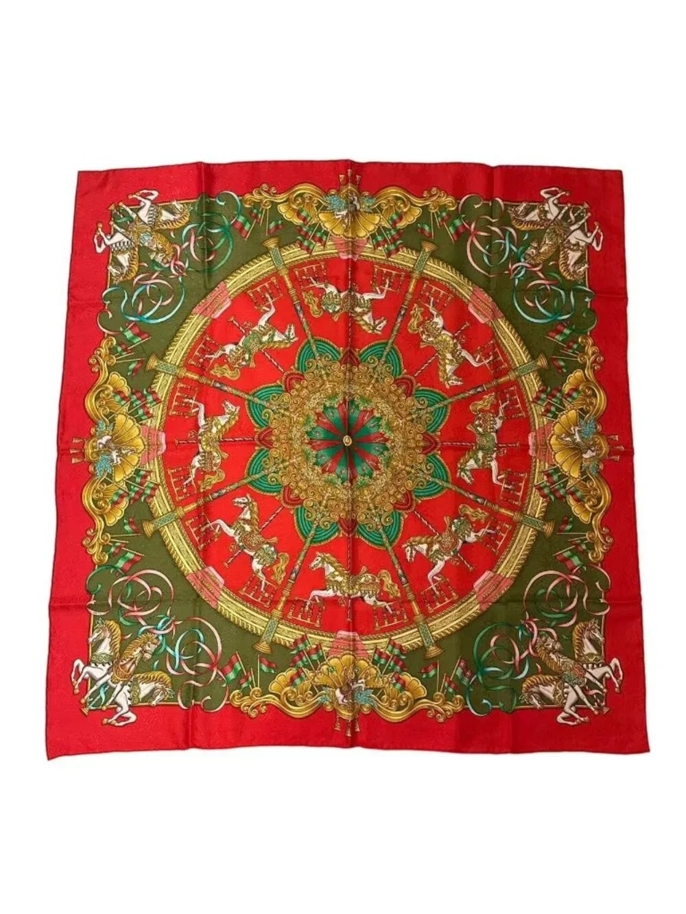 Hermes Carre 90 Scarf Silk Luna Park Amusement Merry Go Round
